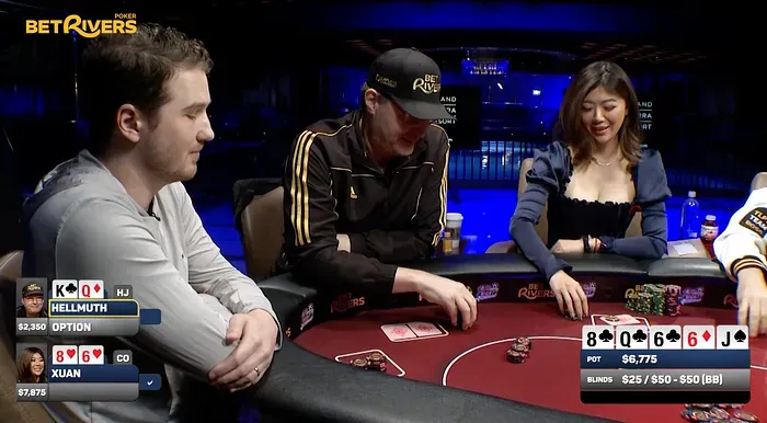 Xuan Liu bust Hellmuth với full house